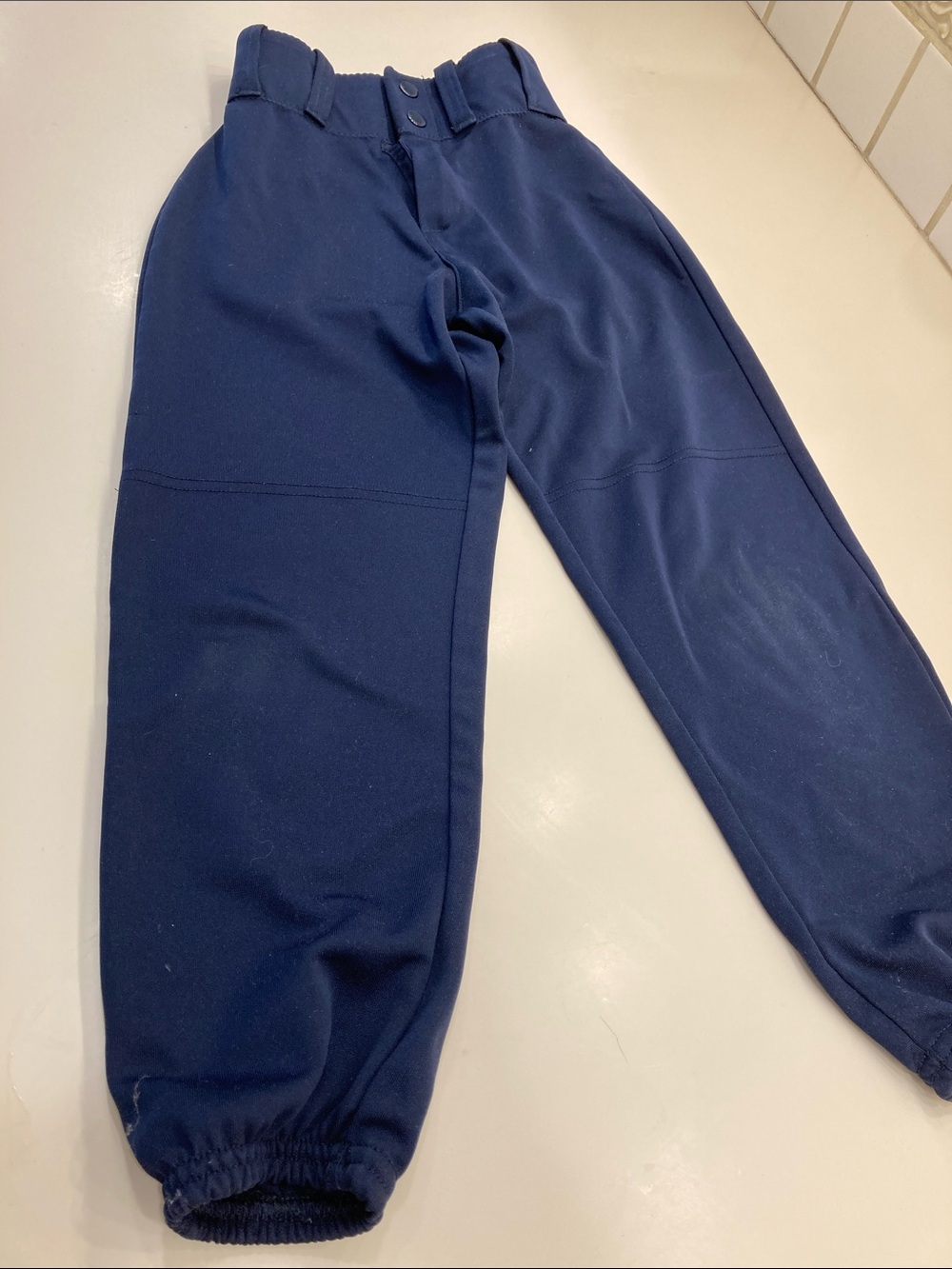 Plain Navy Kids Elastic Hem Joggers